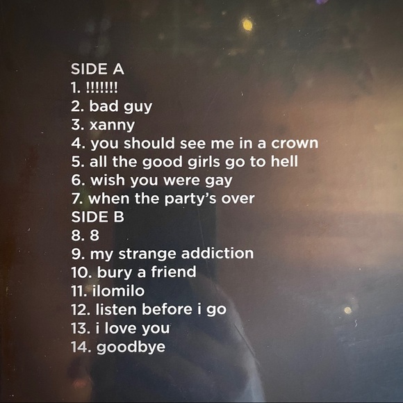 Billie Eilish Ltd. Edition Glow in the Dark Vinyl - Picture 5 of 6